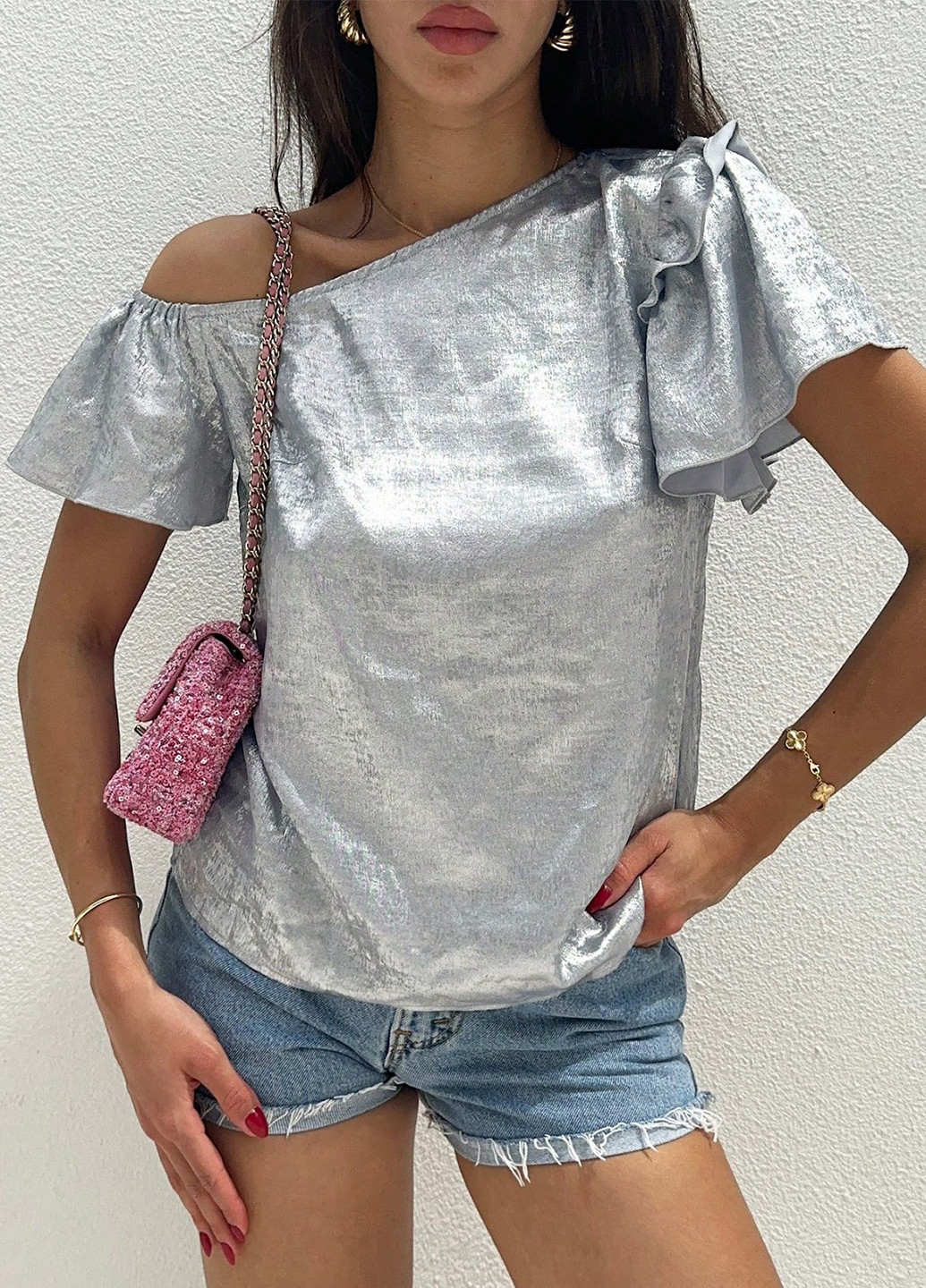 Срібна блуза SHEIN