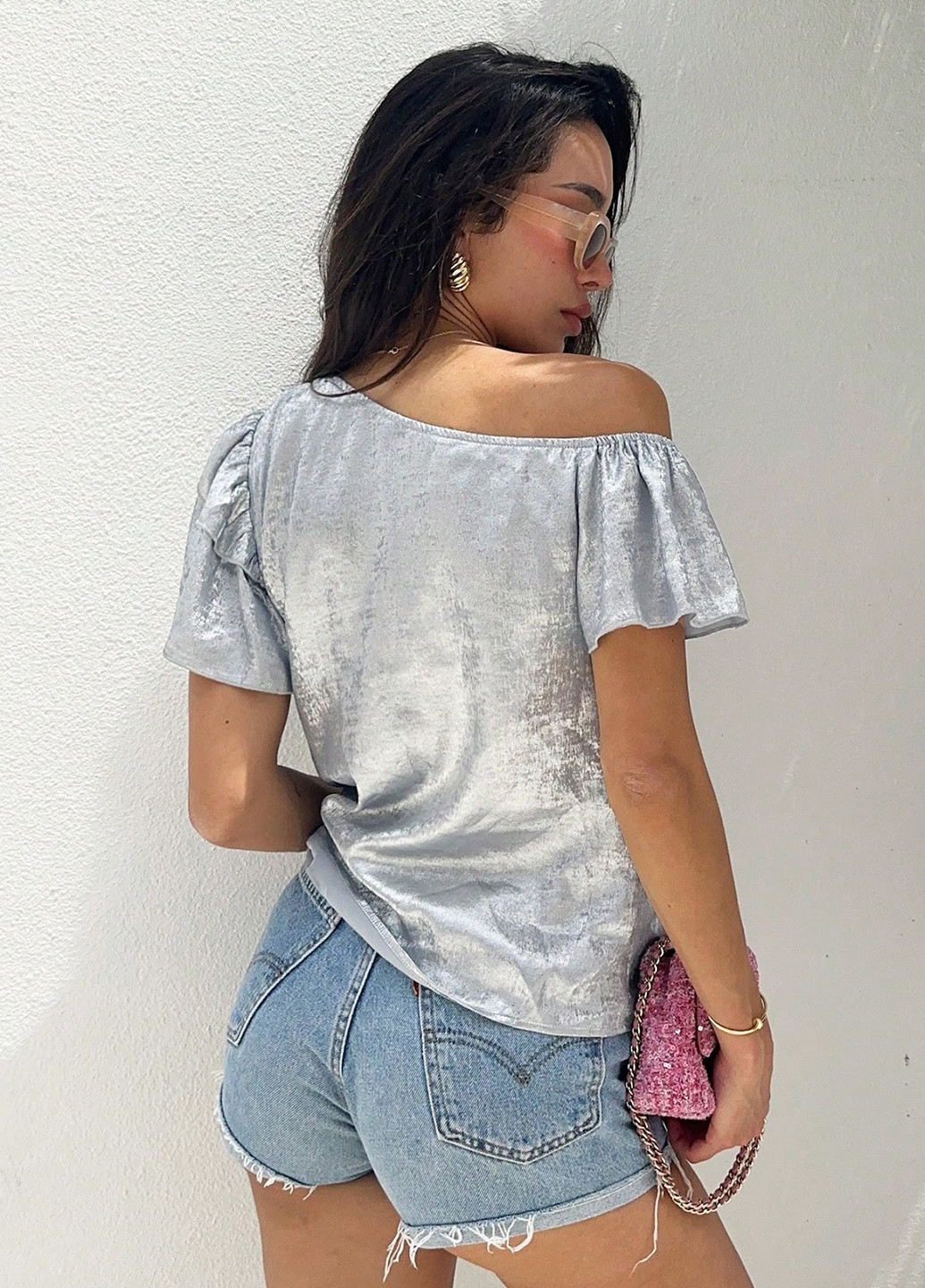 Срібна блуза SHEIN