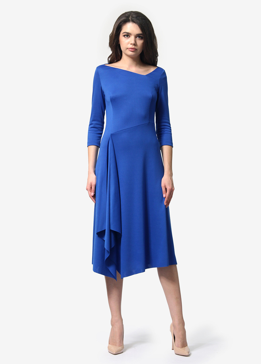 Синя кежуал сукня, сукня кльош Lada Lucci однотонна