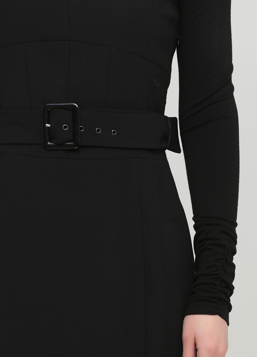 Черное кэжуал платье клеш Eureka однотонное