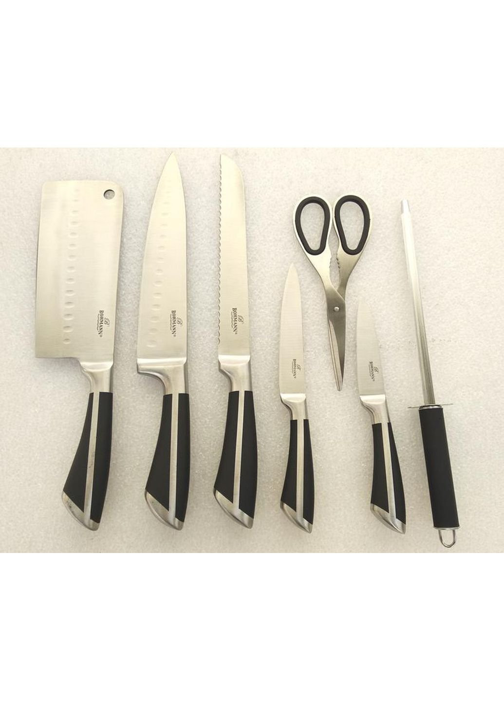 Набір кухонних ножів BH-8007-black 8 предметів Bohmann комбінований,