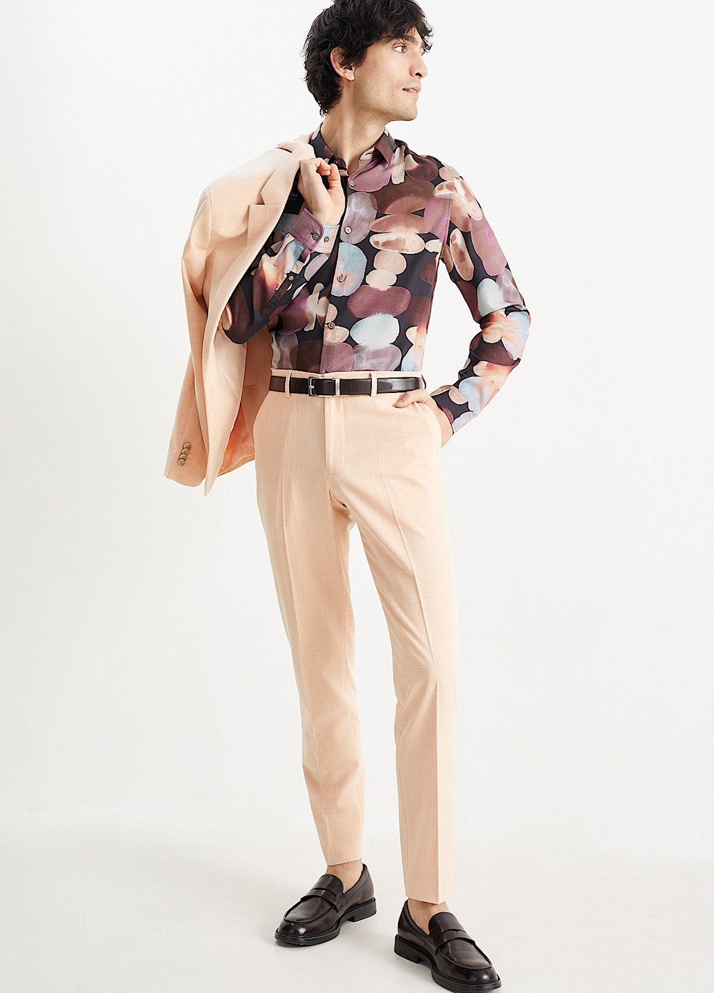 Цветная кэжуал рубашка с абстрактным узором C&A