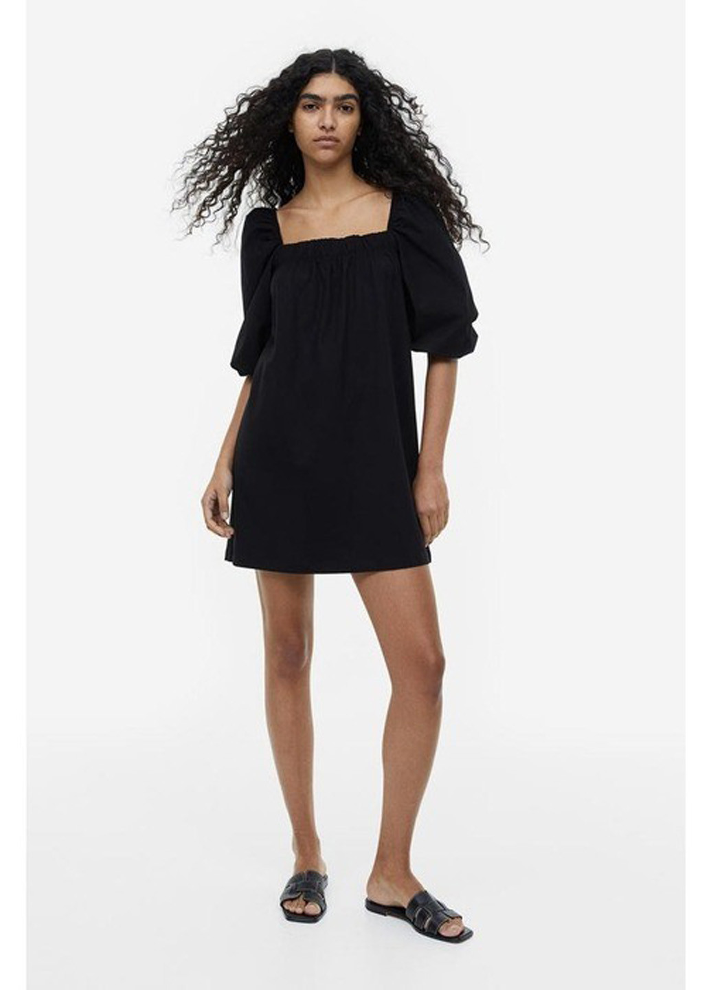 Черное кэжуал платье H&M однотонное