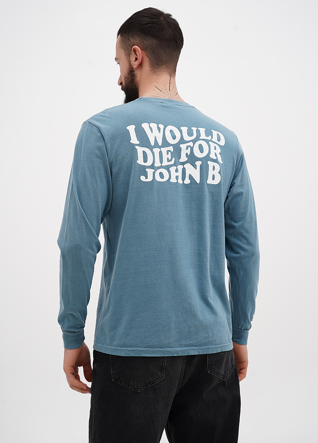 Лонгслів Comfort Colors малюнок сіро-голубий кежуали бавовна