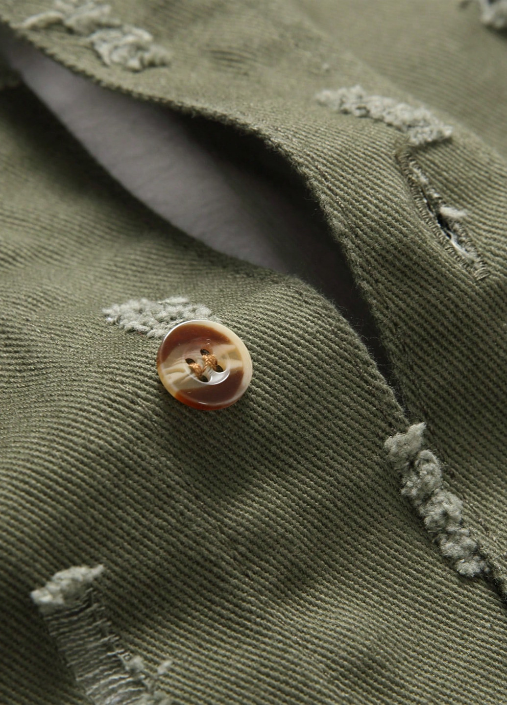 Зеленая джинсовая рубашка однотонная SHEIN