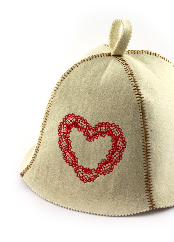 Банна шапка "Валентинка", штучне хутро, білий (LA-473) Luxyart (252611338)