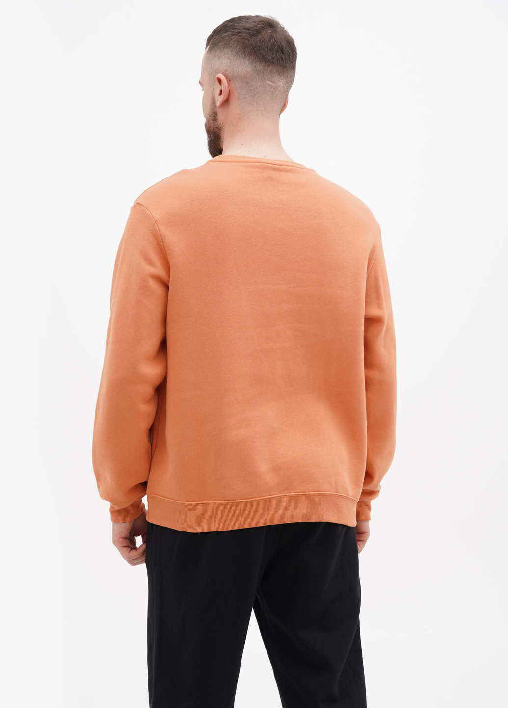Свитшот H&M - Прямой крой однотонный оранжевый спортивный хлопок, футер - (277965198)