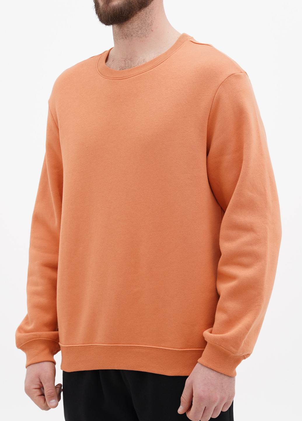 Свитшот H&M - Прямой крой однотонный оранжевый спортивный хлопок, футер - (277965198)