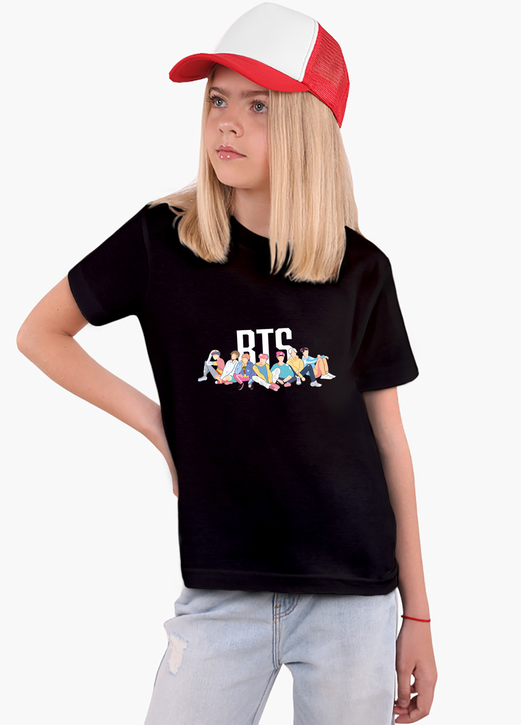 Черная демисезонная футболка детская бтс (bts)(9224-1061) MobiPrint