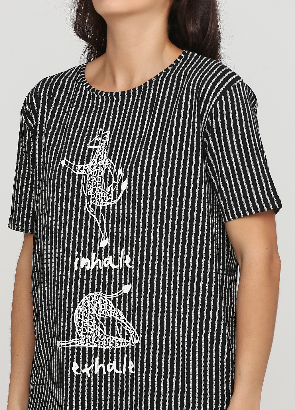 Черное домашнее платье платье-футболка Hays в полоску