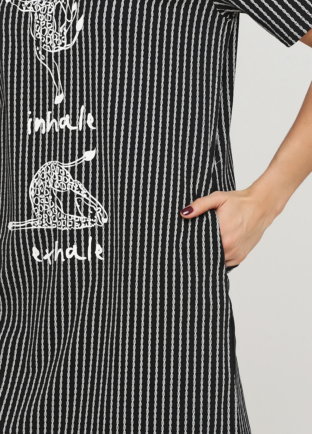 Черное домашнее платье платье-футболка Hays в полоску