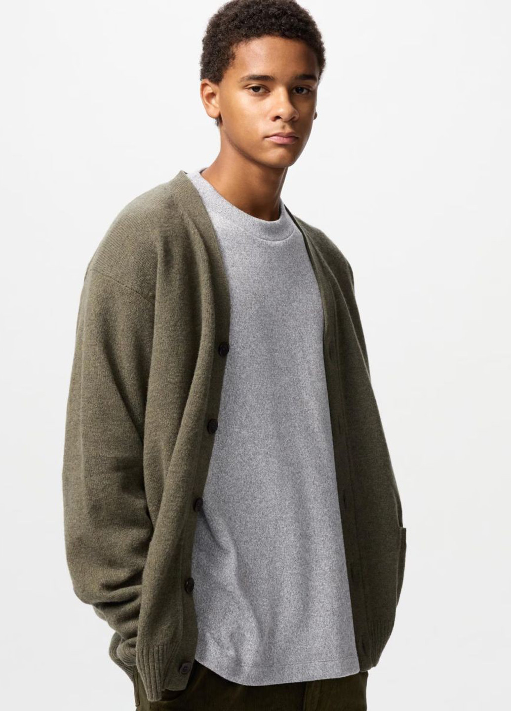 Серый демисезонный кэжуал лонгслив Uniqlo меланж