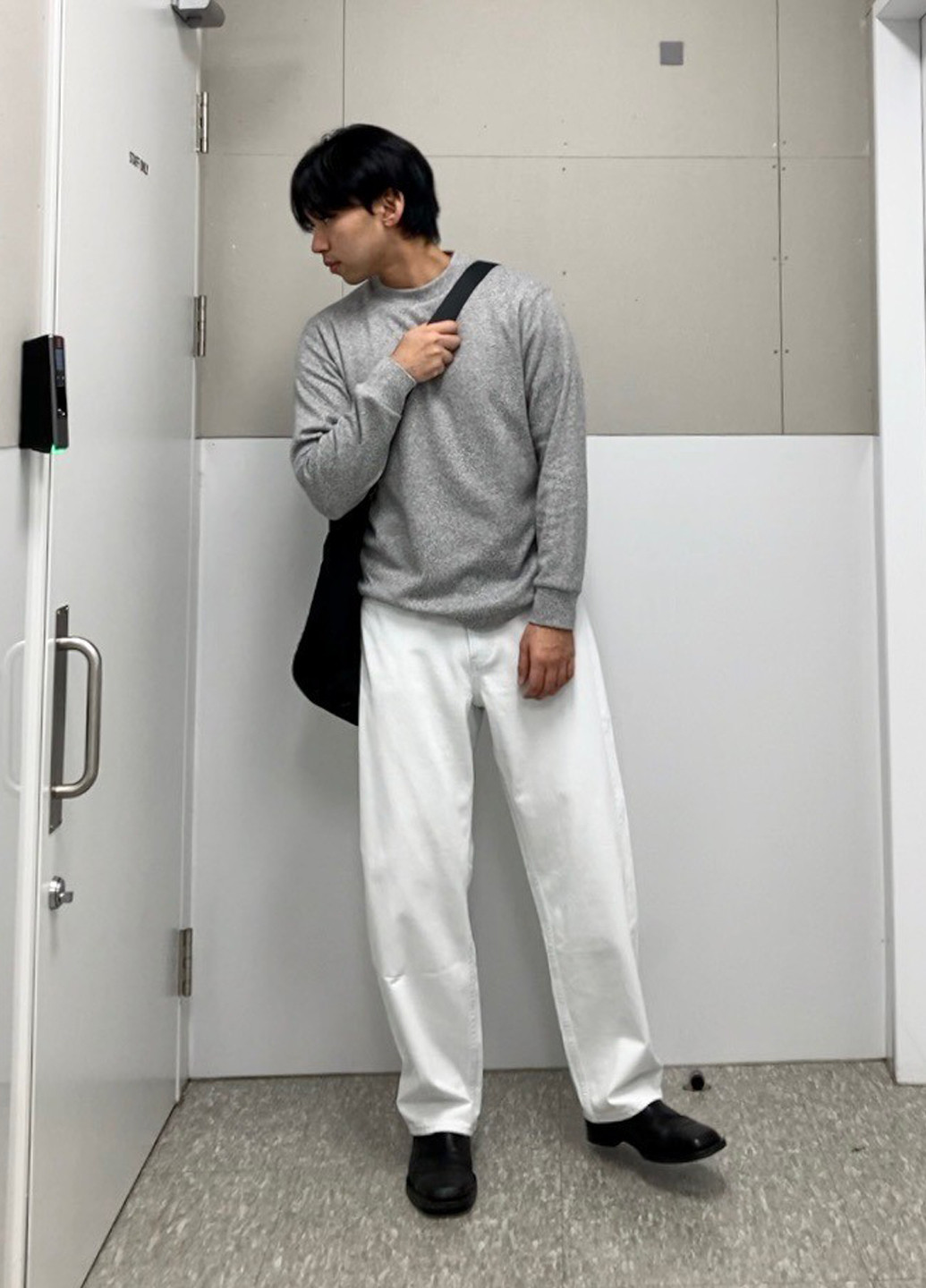 Серый демисезонный кэжуал лонгслив Uniqlo меланж