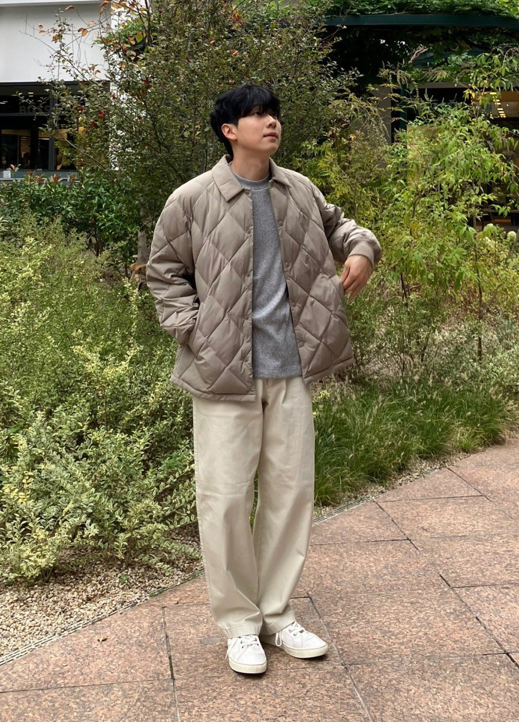 Серый демисезонный кэжуал лонгслив Uniqlo меланж