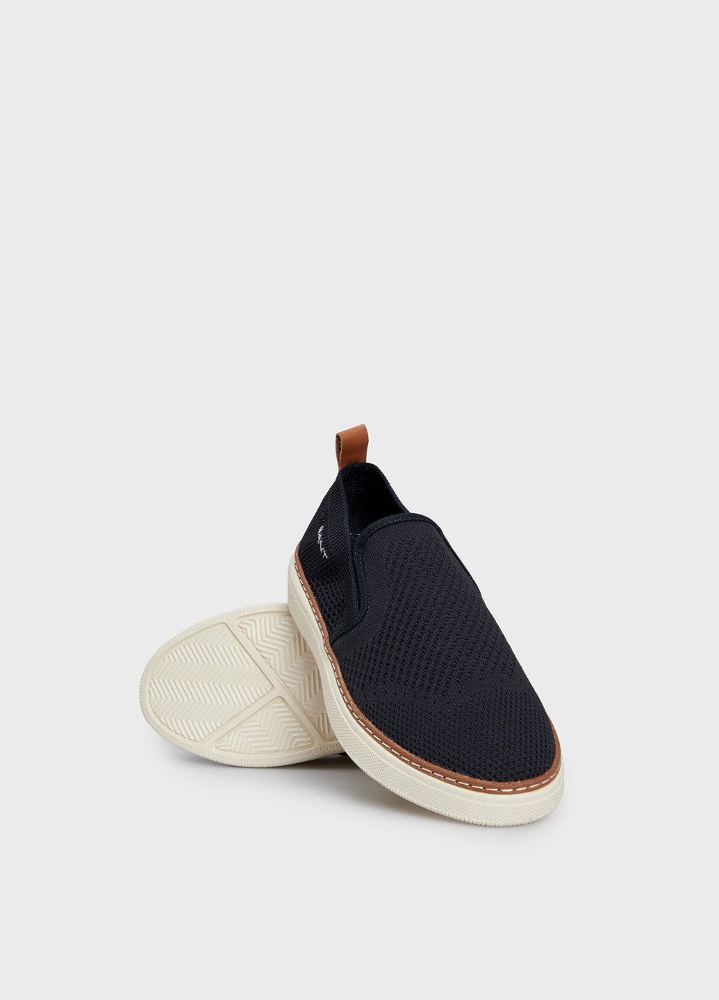 Темно-синие слипоны Gant с белой подошвой, с логотипом