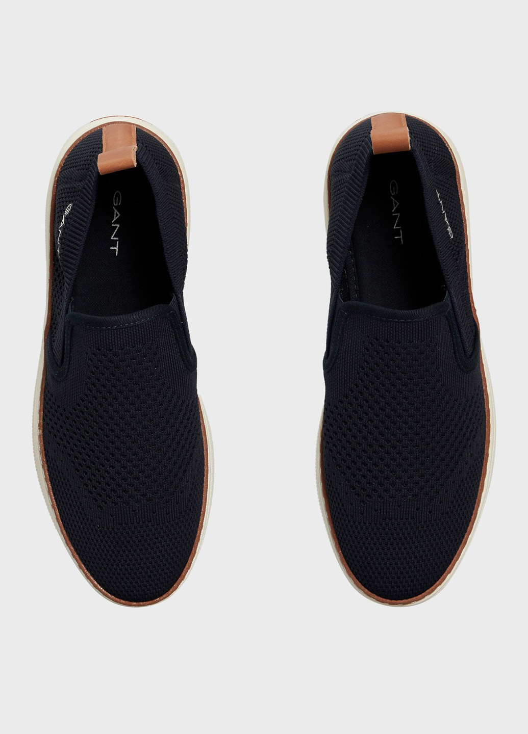 Темно-синие слипоны Gant с белой подошвой, с логотипом