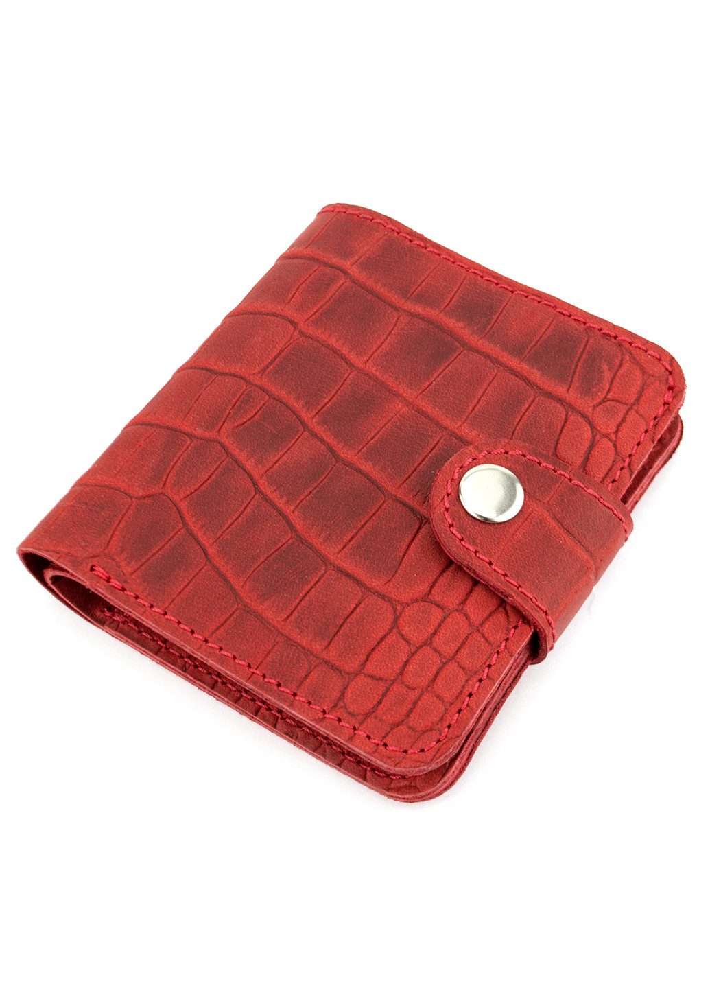 Подарунковий набір №39: Гаманець Софія + обкладинка на паспорт + обкладинка ID паспорт (червоний крокодил) HandyCover однотонні червоні