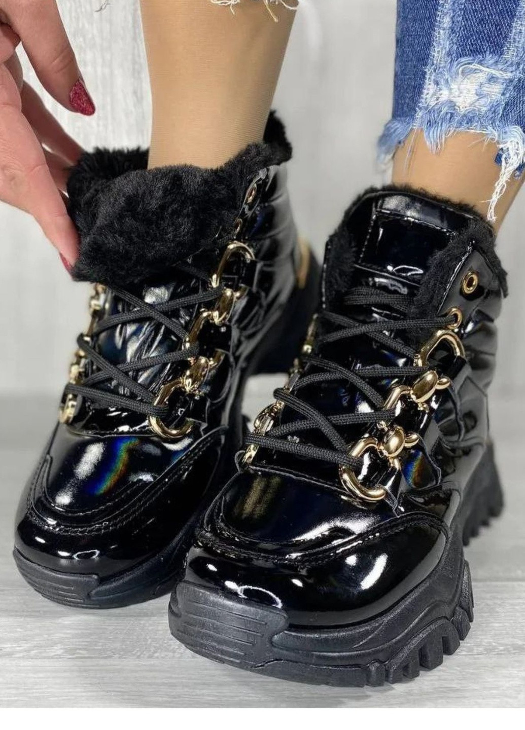 Зимние крутые зимние черевики No Brand из искусственной кожи