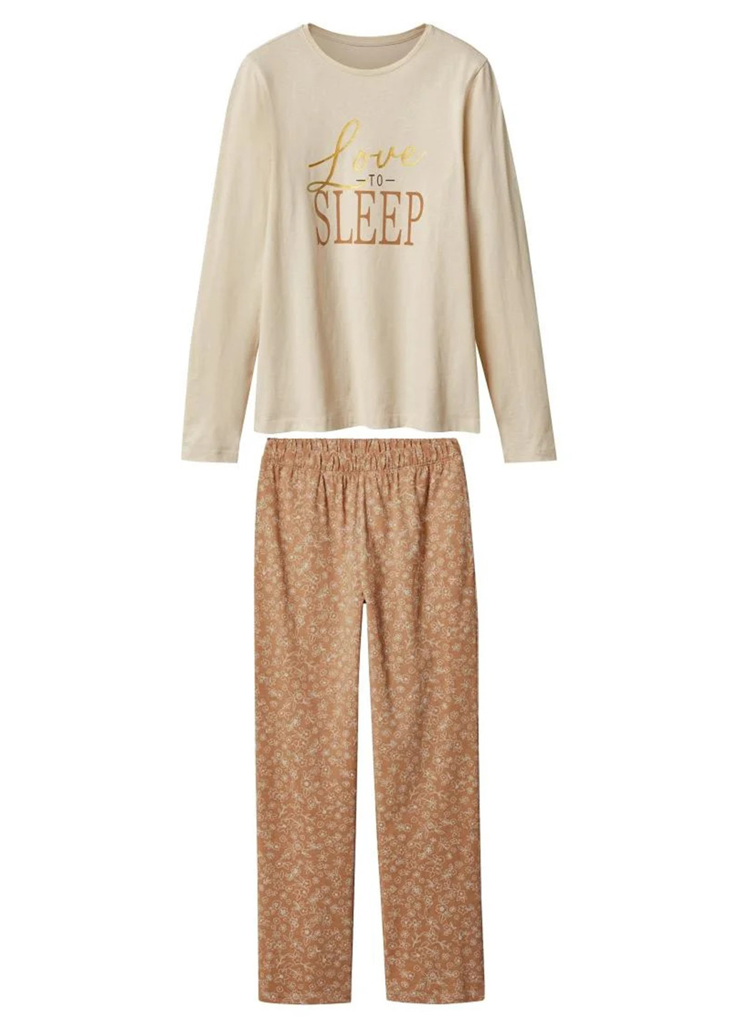 Світло-бежева всесезон піжама (лонгслів, штани) лонгслів + брюки Esmara