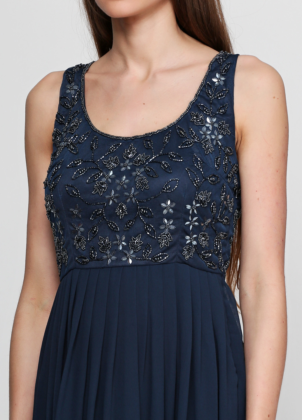 Темно-синя вечірня плаття, сукня Lace & Beads