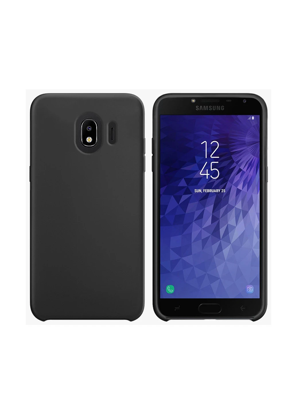 Чехол (Velvet) для Samsung J4 2018 (черный) Intaleo для Samsung J4 2018 (черный) (131340218)