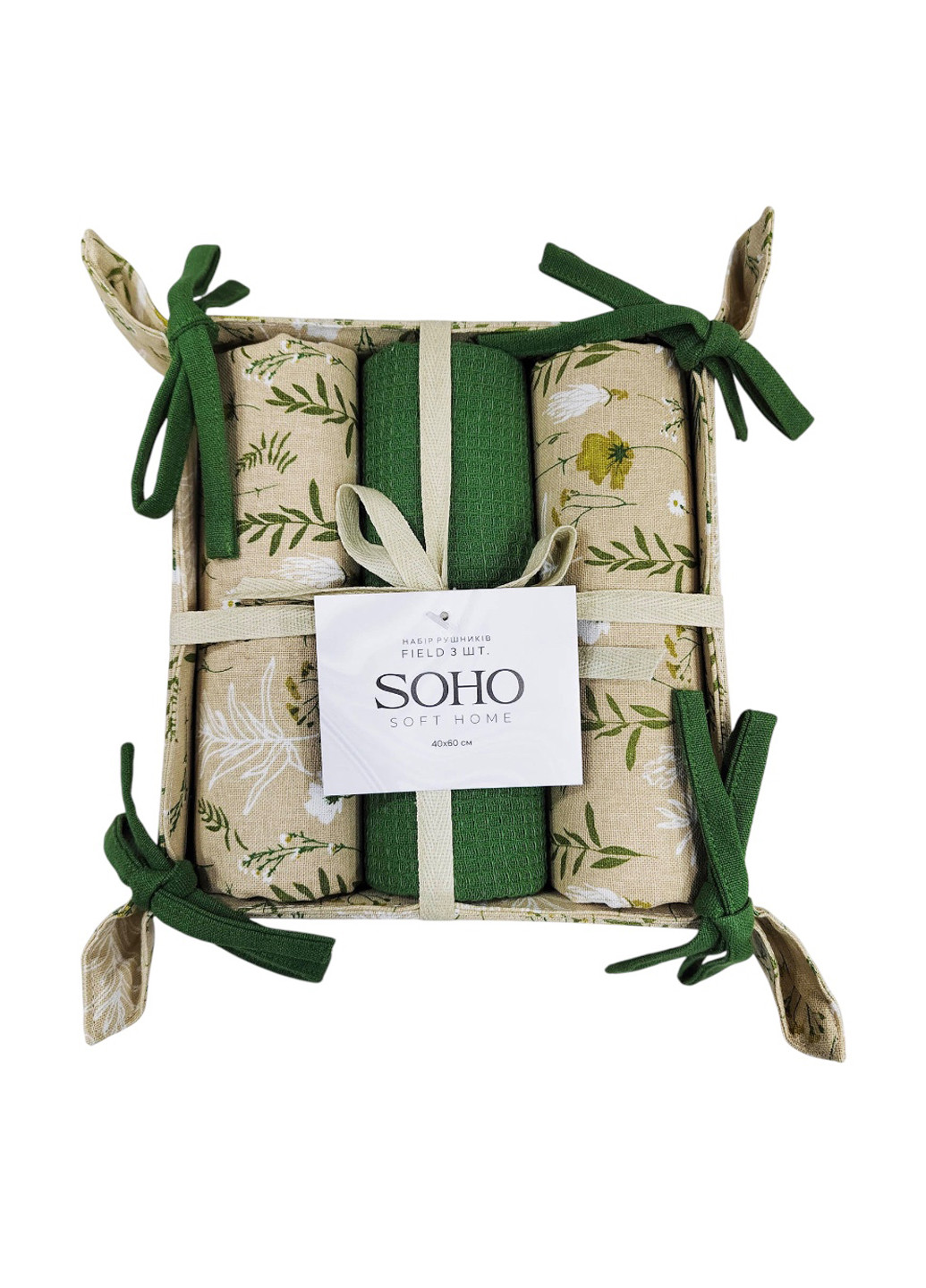 Полотенце (3 шт.), 40х60 см Soho цветочный комбинированный