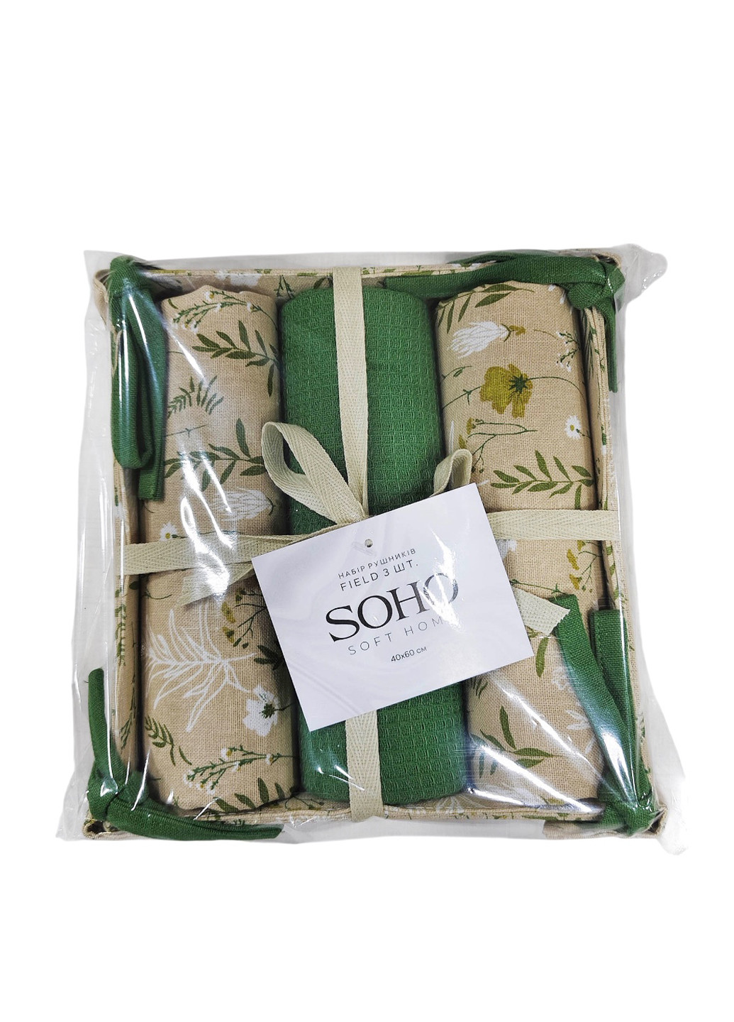 Полотенце (3 шт.), 40х60 см Soho цветочный комбинированный