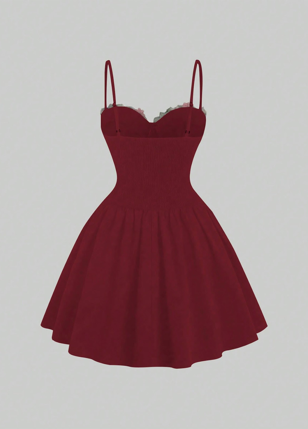 Вишнева коктейльна сукня SHEIN однотонна
