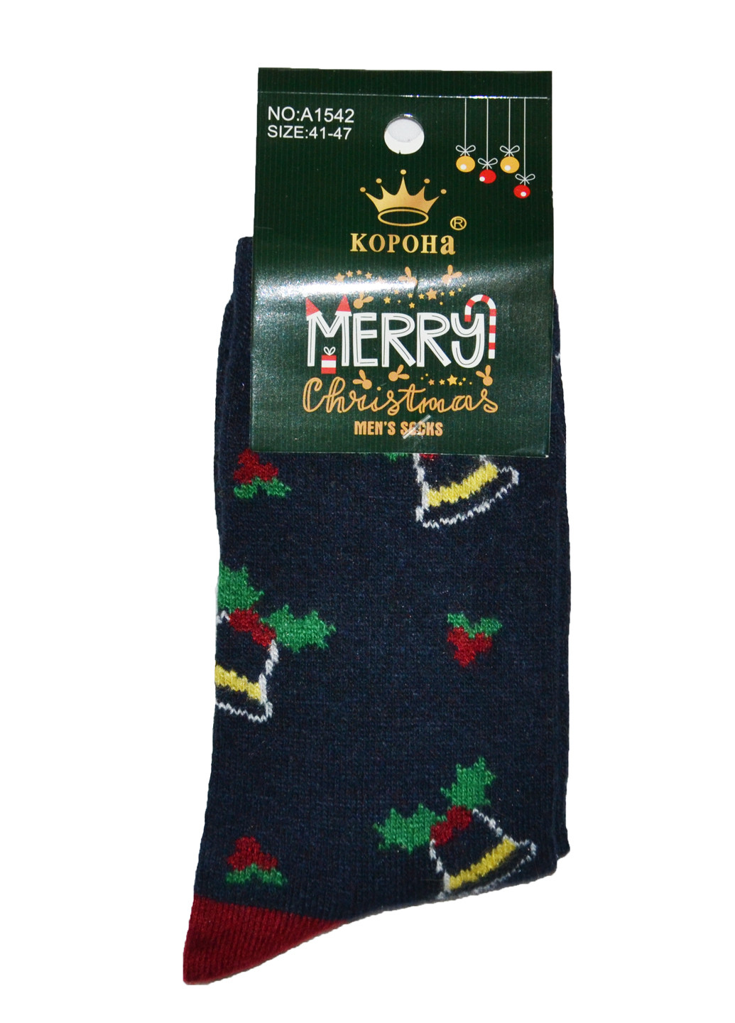 Шкарпетки Корона новорічні темно-сині повсякденні