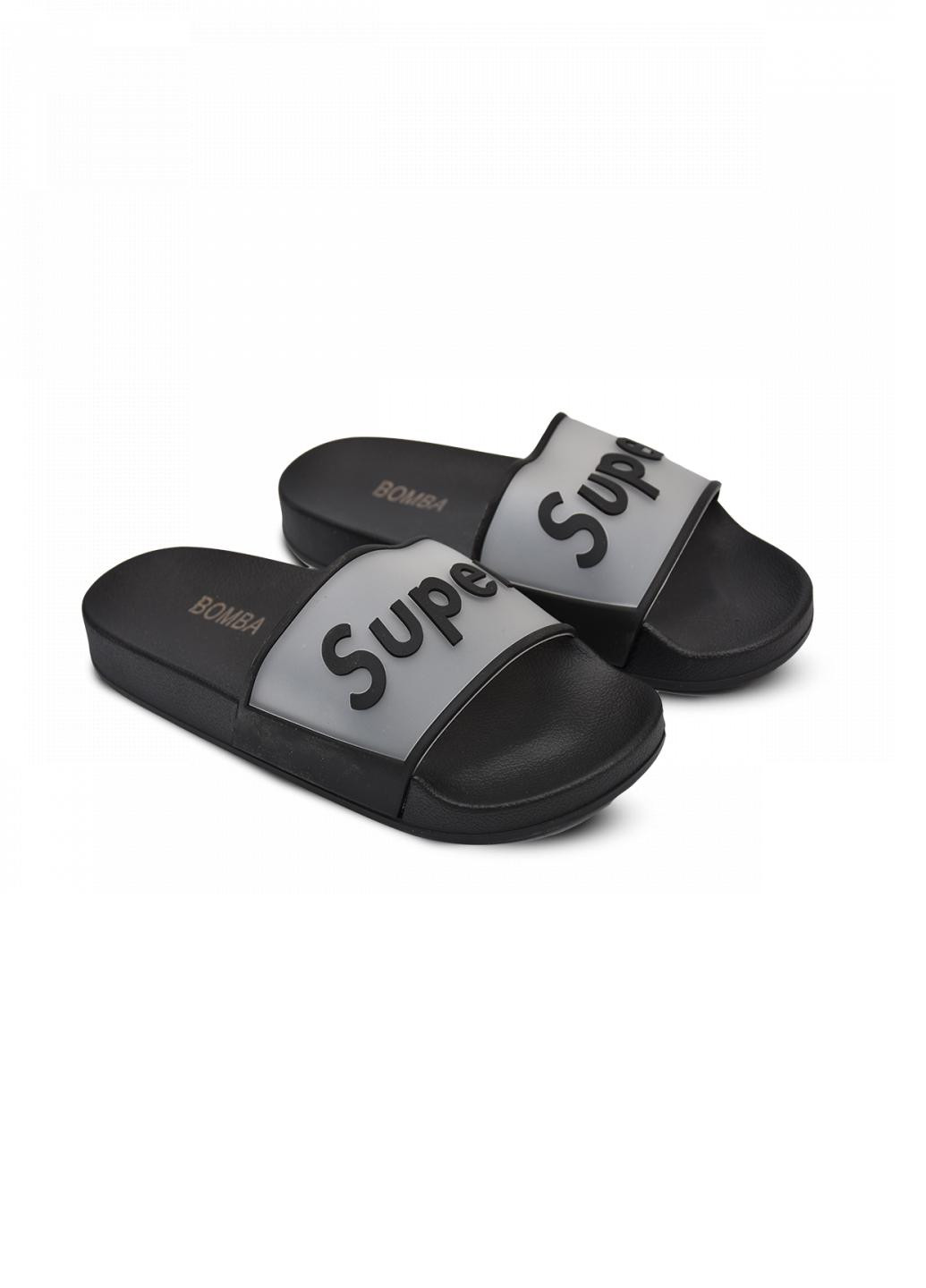 Черные шлепанцы женские et9161 No Brand