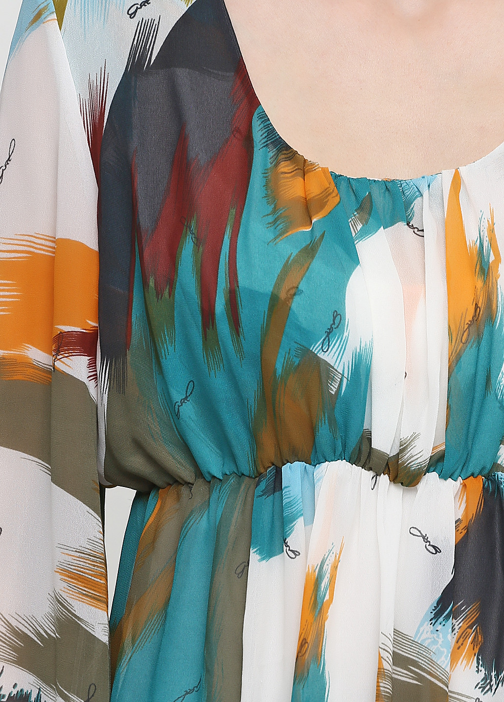 Молочна кежуал сукня а-силует G.Sel з абстрактним візерунком