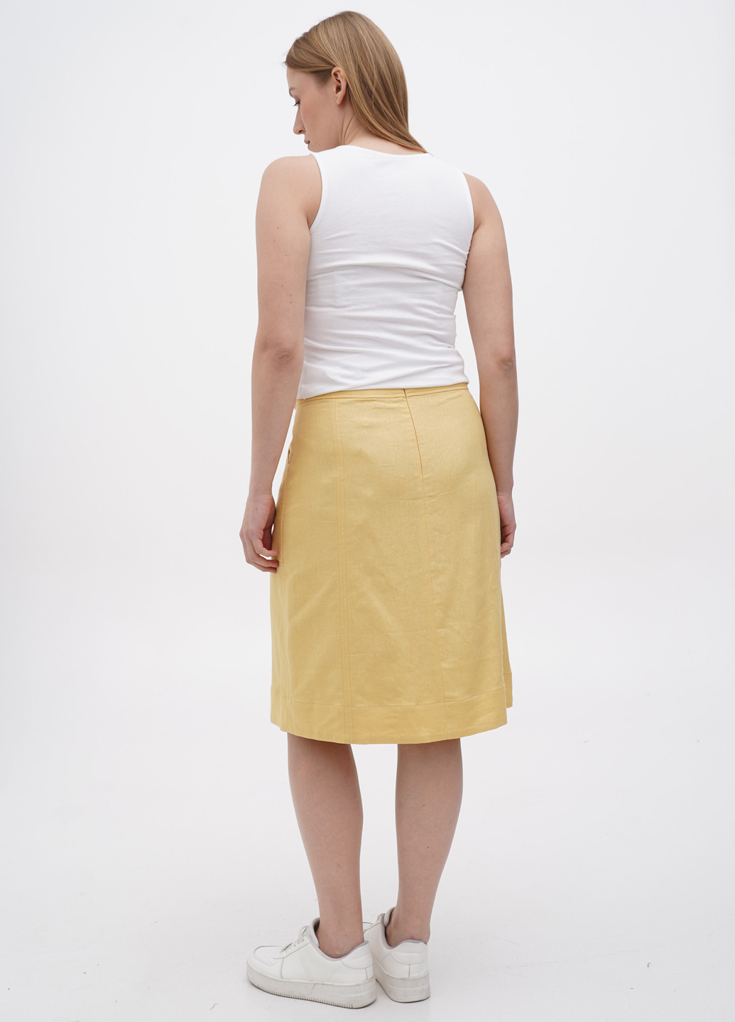Желтая кэжуал однотонная юбка NOA noa а-силуэта (трапеция)