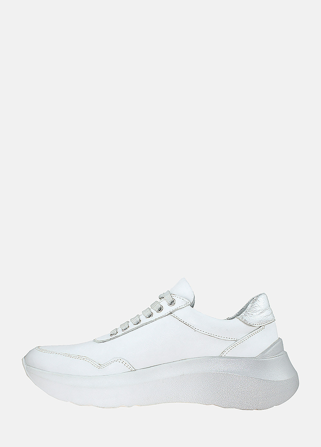 Білі осінні кросівки re2594 білий-срібло El passo