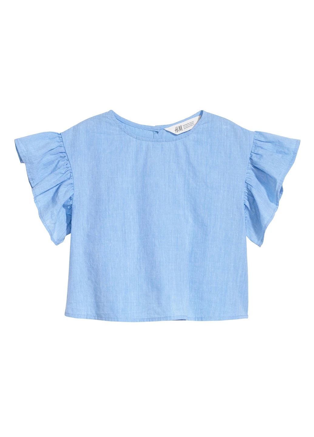 Голубая однотонная блузка H&M летняя