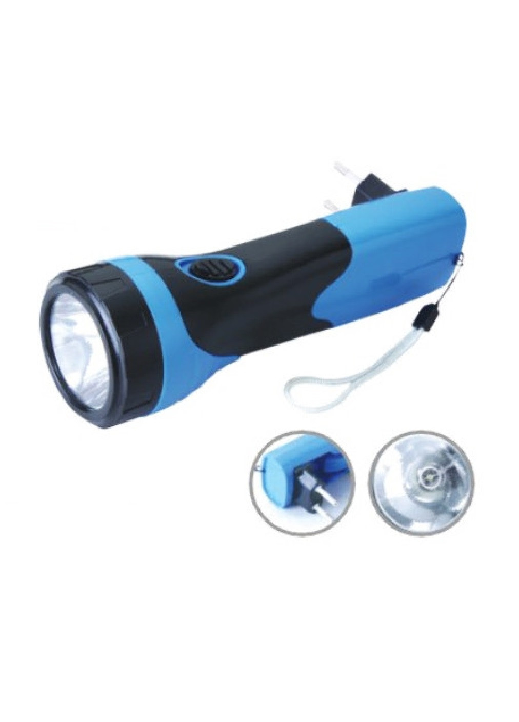 Ліхтар світлодіодний компактний переносний ручний для полювання риболовлі туризму кемпінгу 400мАч (473643-Prob) Чорно-синій Unbranded (255878342)