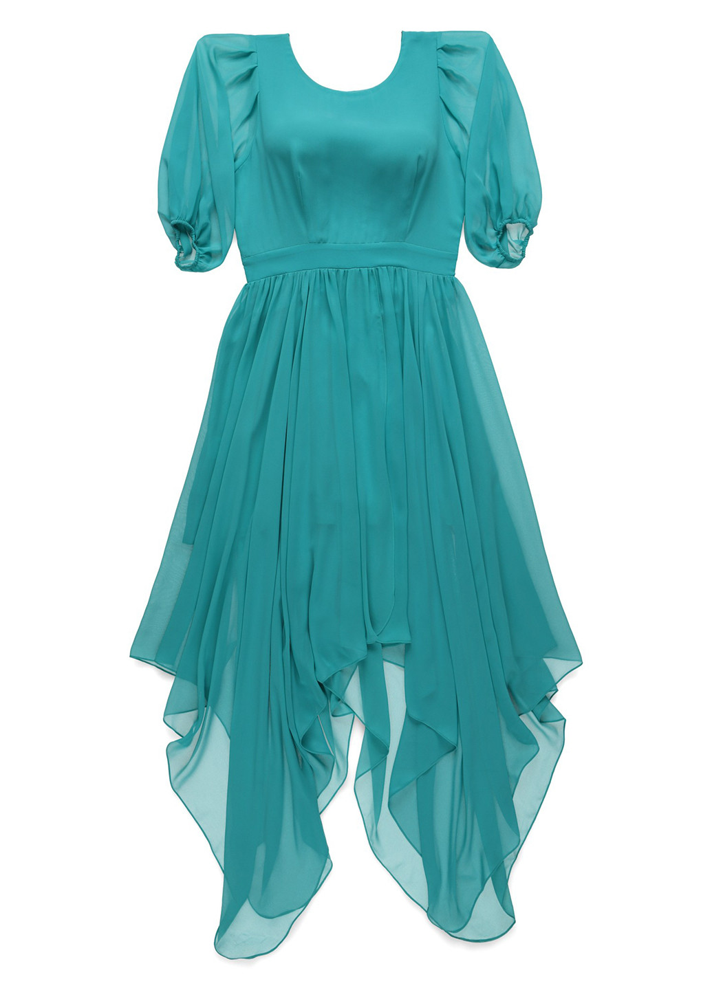 Бирюзовое праздничный, кэжуал платье клеш Nazarenogabrielli однотонное