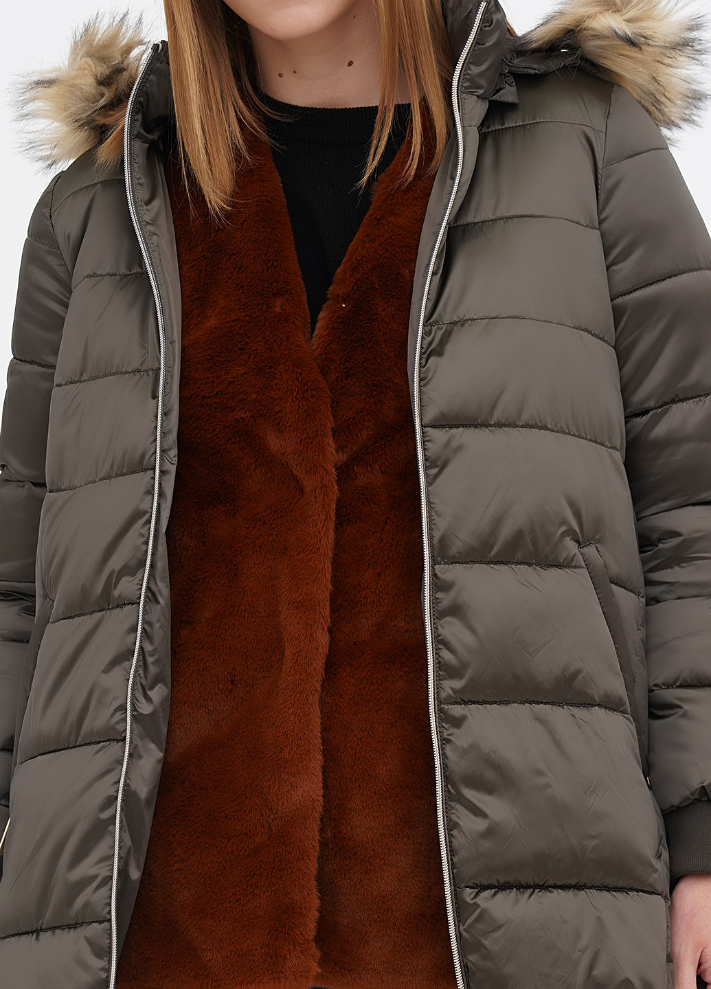 Оливковая (хаки) зимняя куртка Motivi