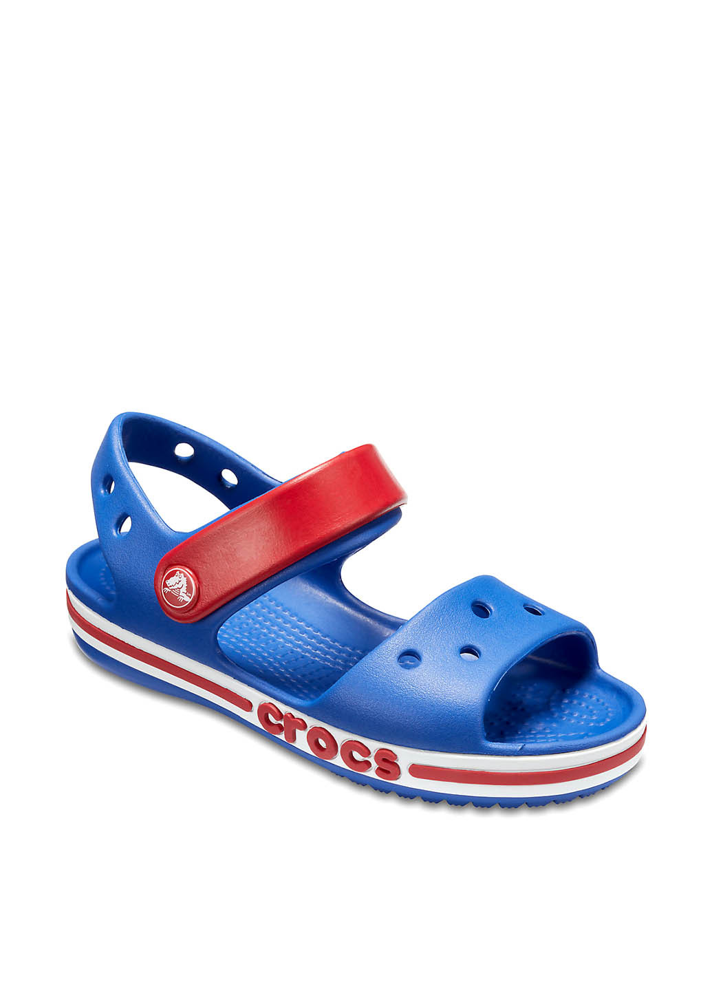 Синие кэжуал сандалии Crocs на кнопках
