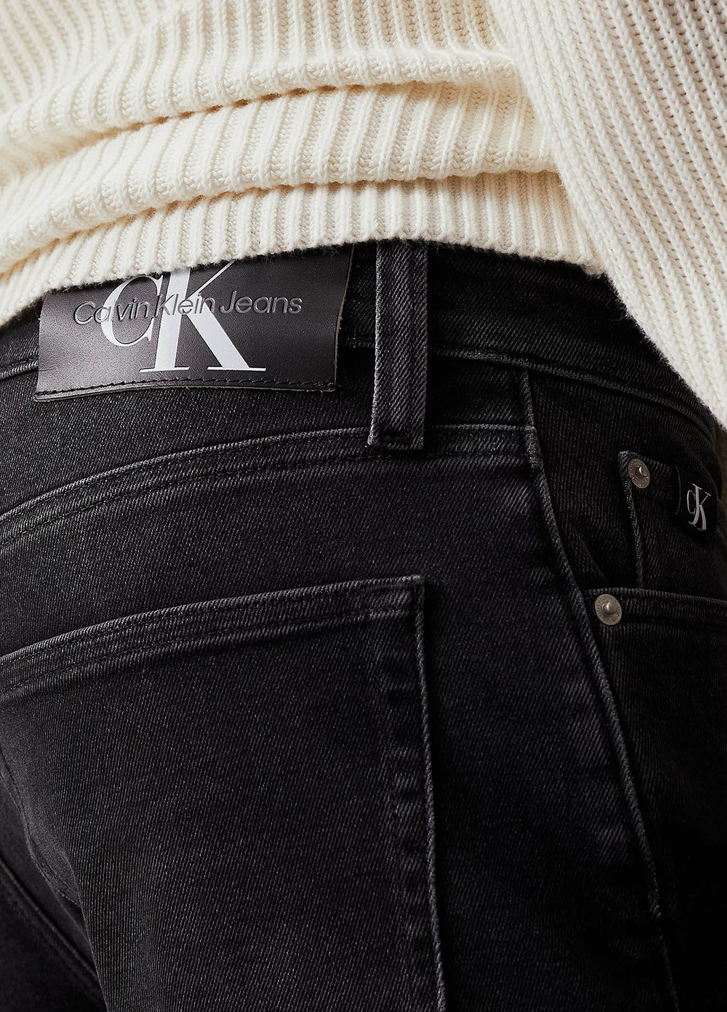 Черные демисезонные прямые джинсы Calvin Klein Jeans