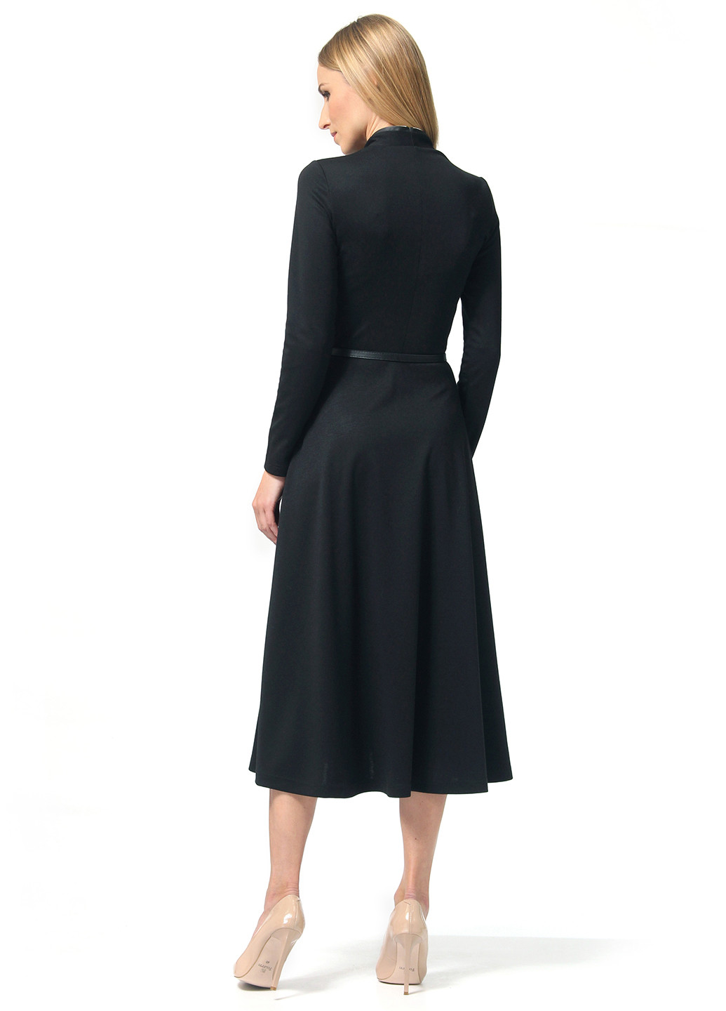 Черное кэжуал платье клеш Lada Lucci однотонное