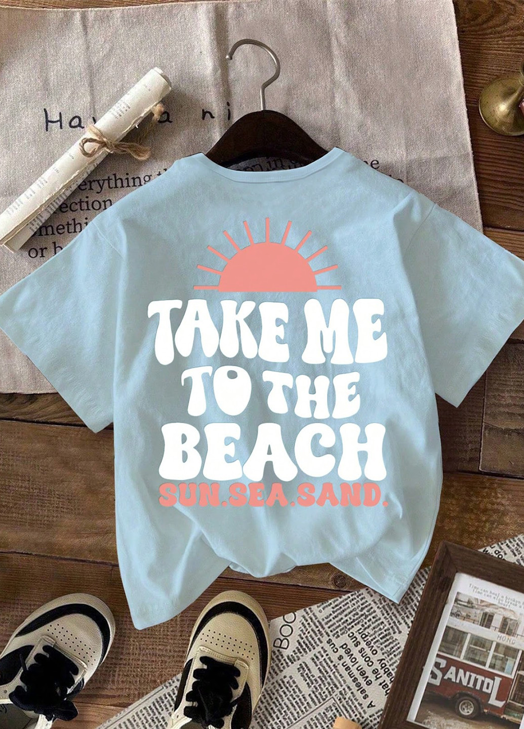 Голубая летняя футболка SHEIN