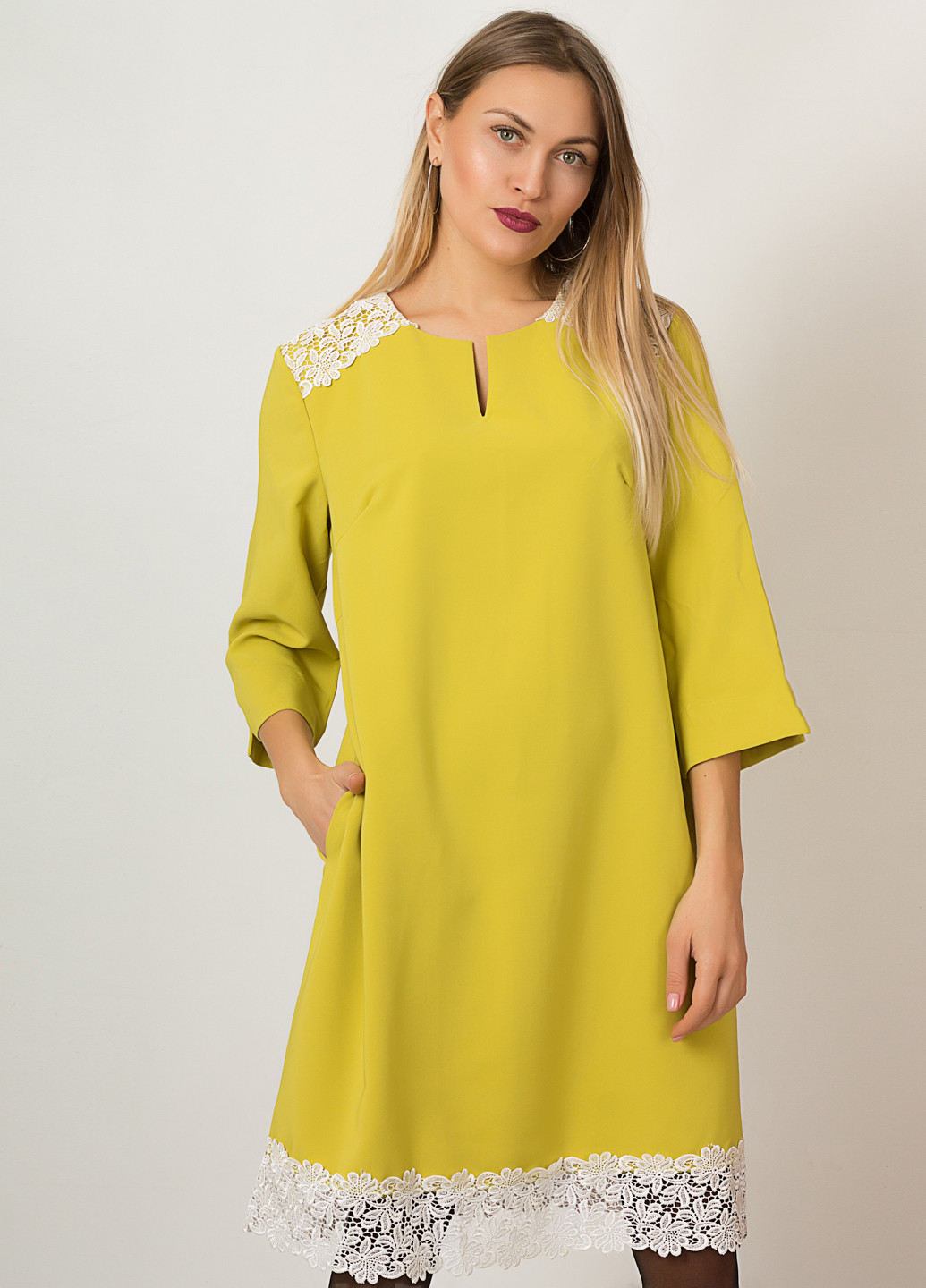 Желтое кэжуал платье Lilove однотонное