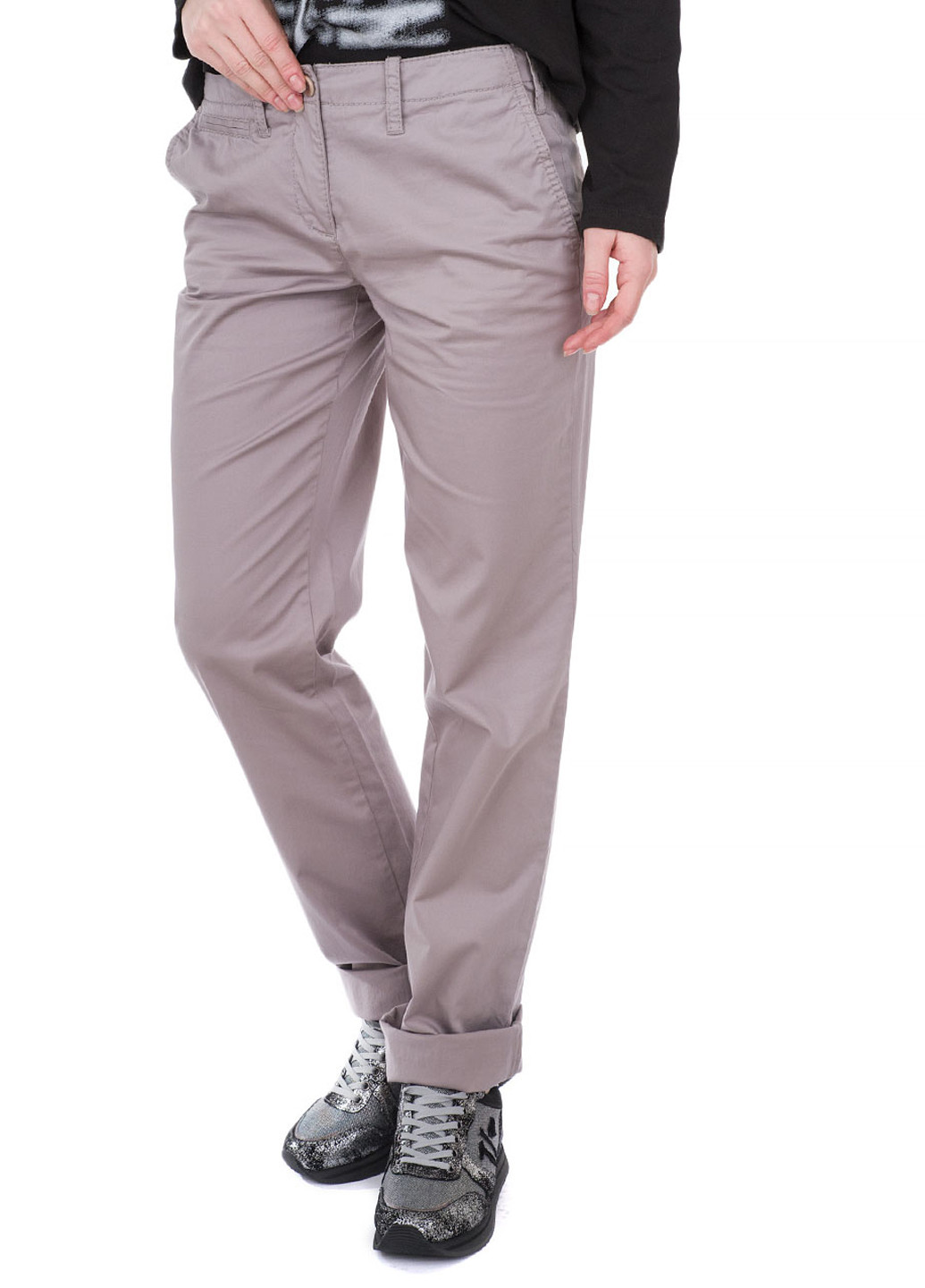 Серые кэжуал демисезонные прямые брюки Marc Aurel