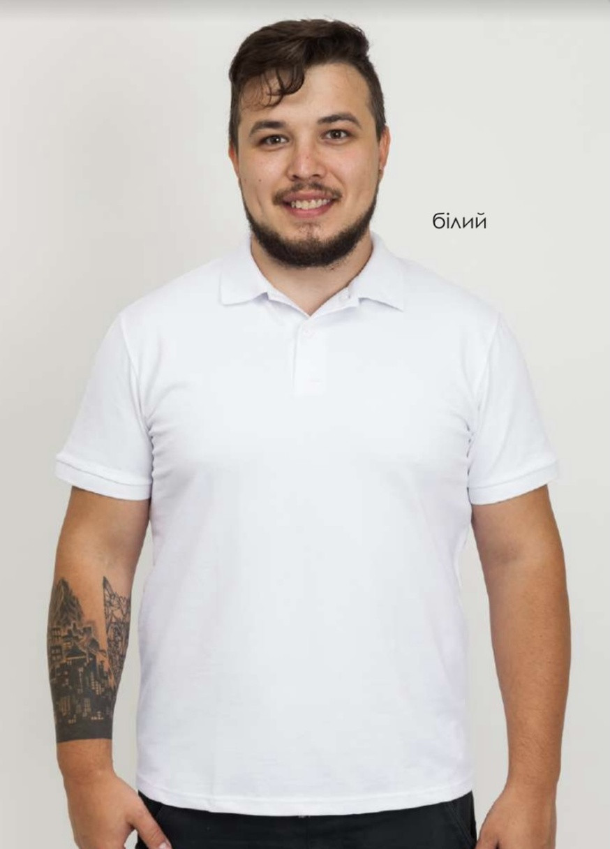 Белая однотонная футболка polo Габби