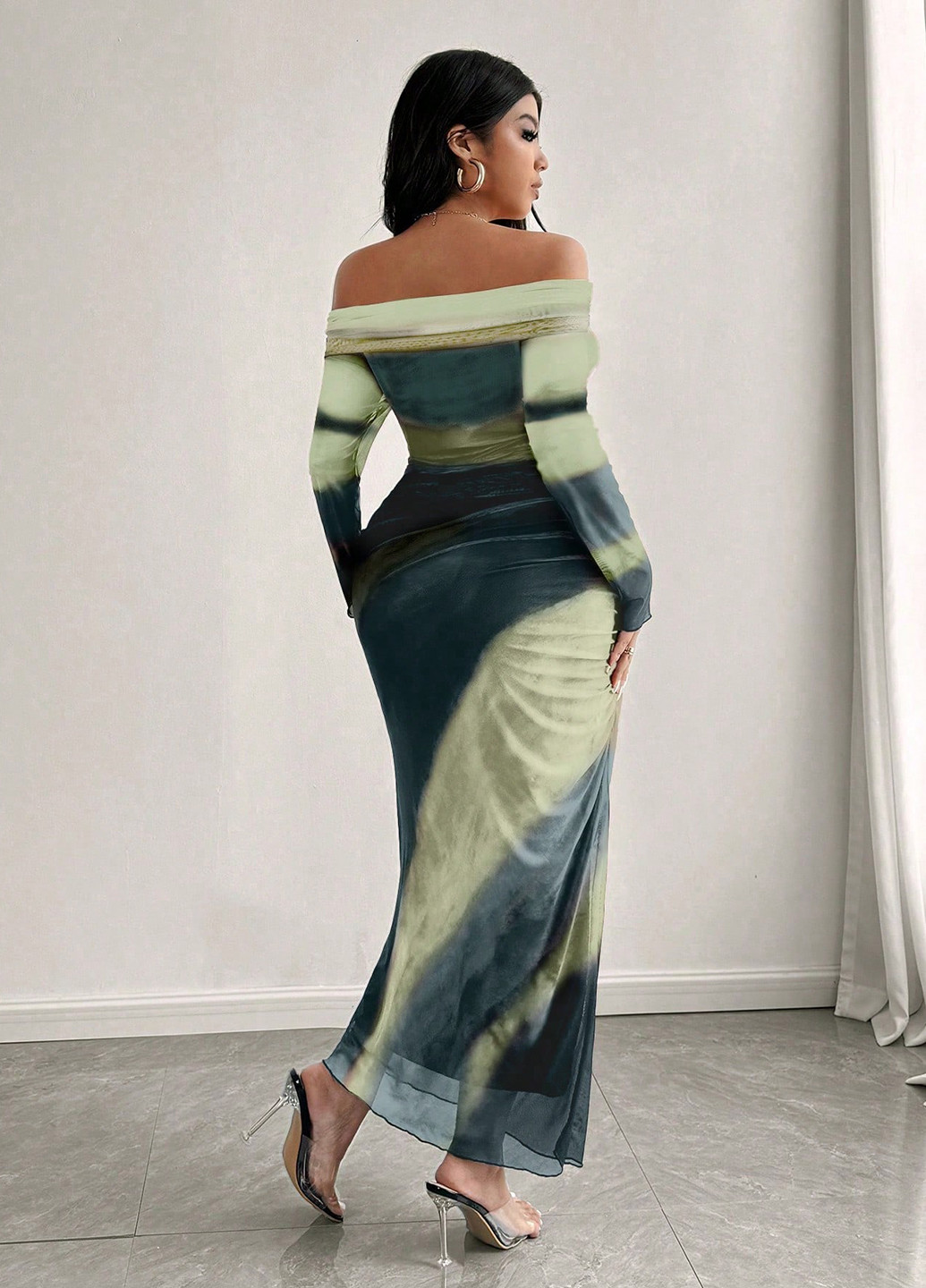 Комбінована вечірня сукня а-силует SHEIN тай-дай