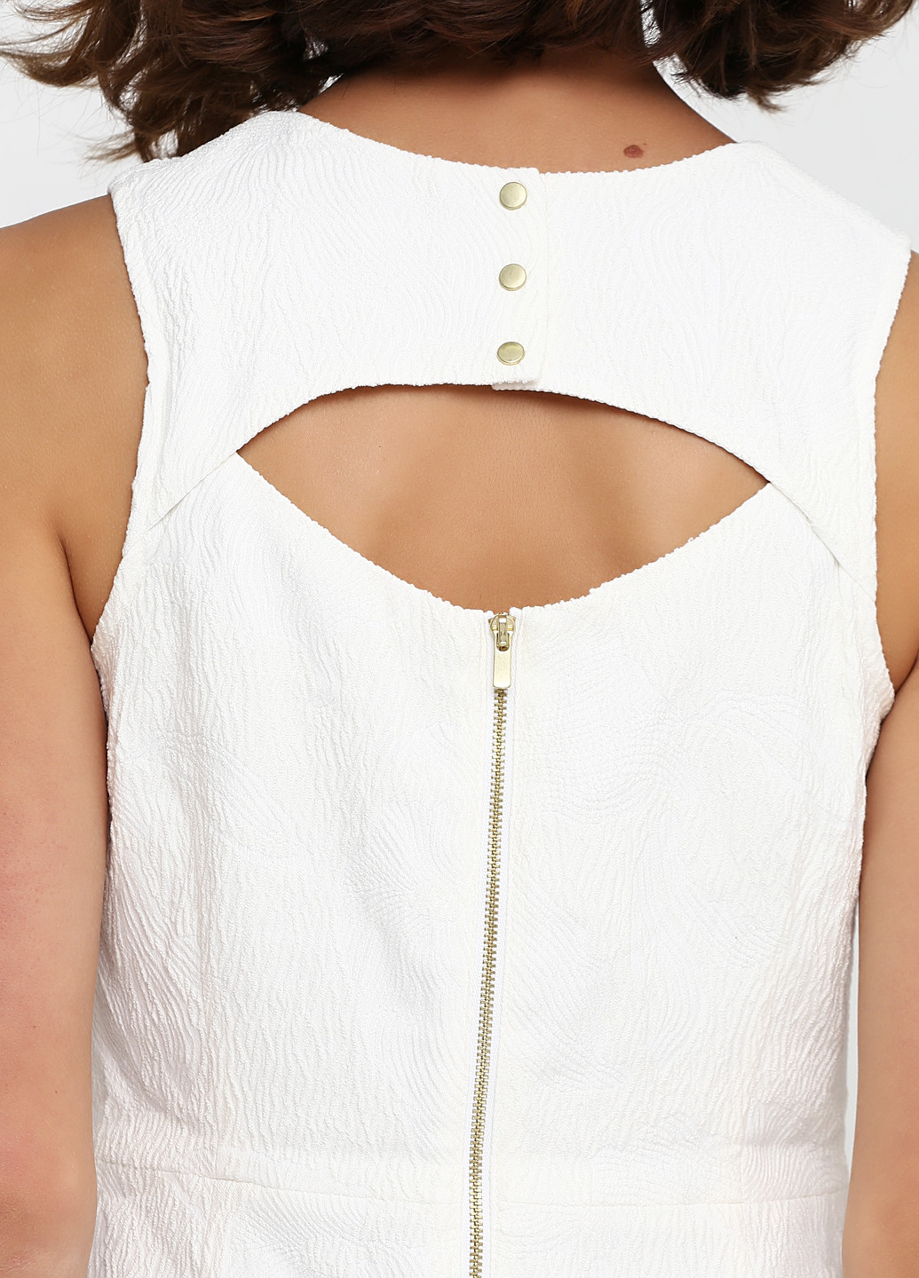 Молочное деловое платье футляр H&M однотонное