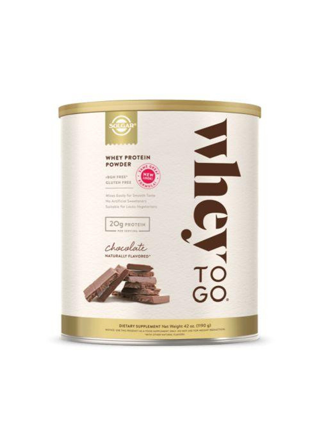 Протеїн зі смаком шоколаду (Whey To Go Protein Powder) 1,19 кг Solgar (251794814)