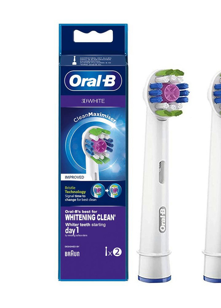 Насадка для электрической зубной щетки, 2 шт. Braun oral-b 3d white (254196425)