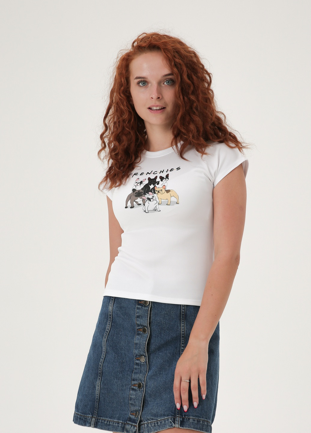 Белая летняя молодежная футболка с принтом с коротким рукавом INNOE Футболка
