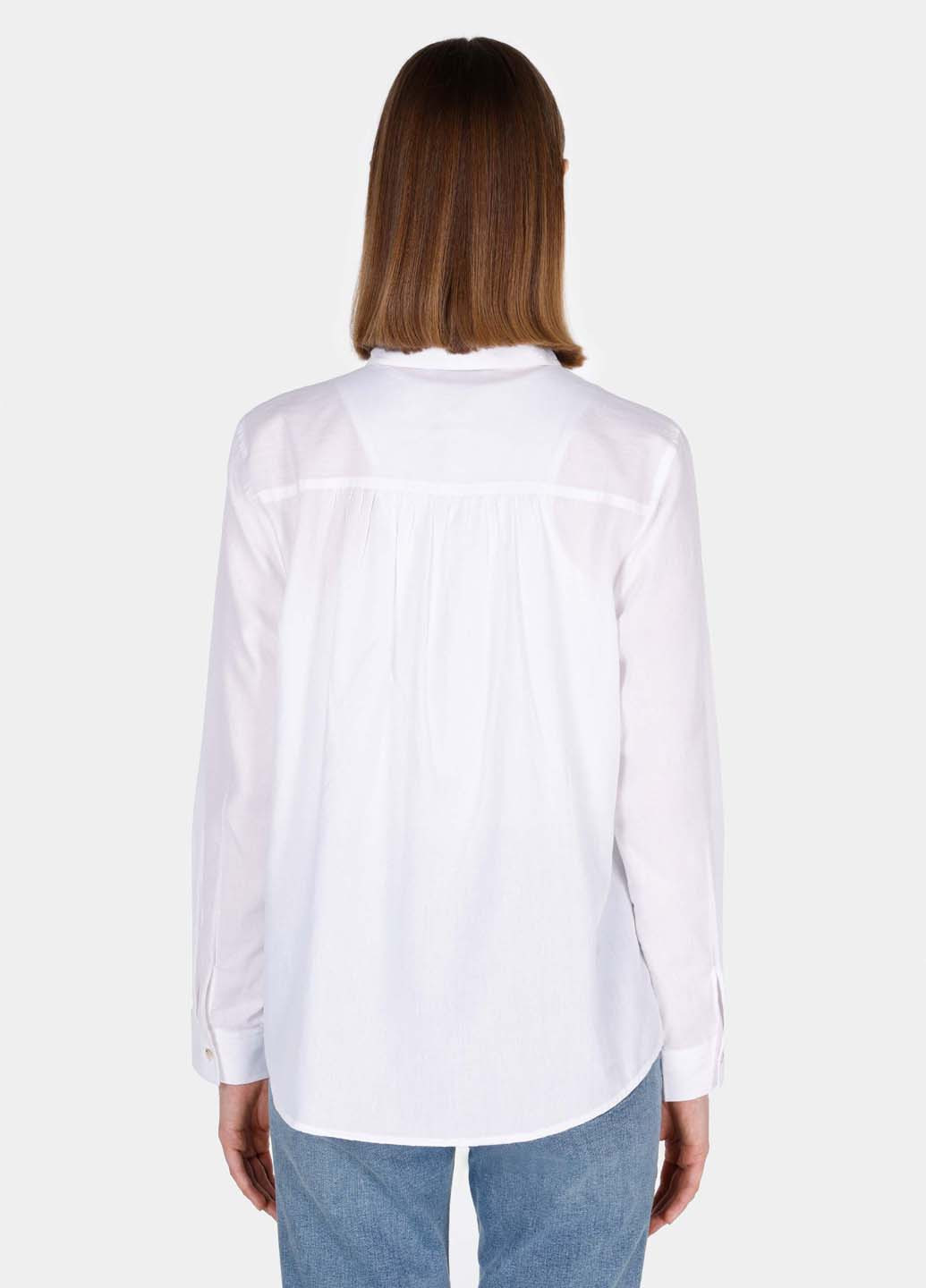 Белая кэжуал рубашка однотонная Colin's